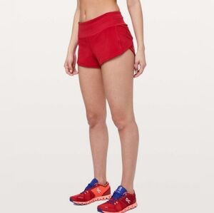 Lululemon Women's Speed Up High-Rise Running Short 2.5" Size 12 Red Training Gym